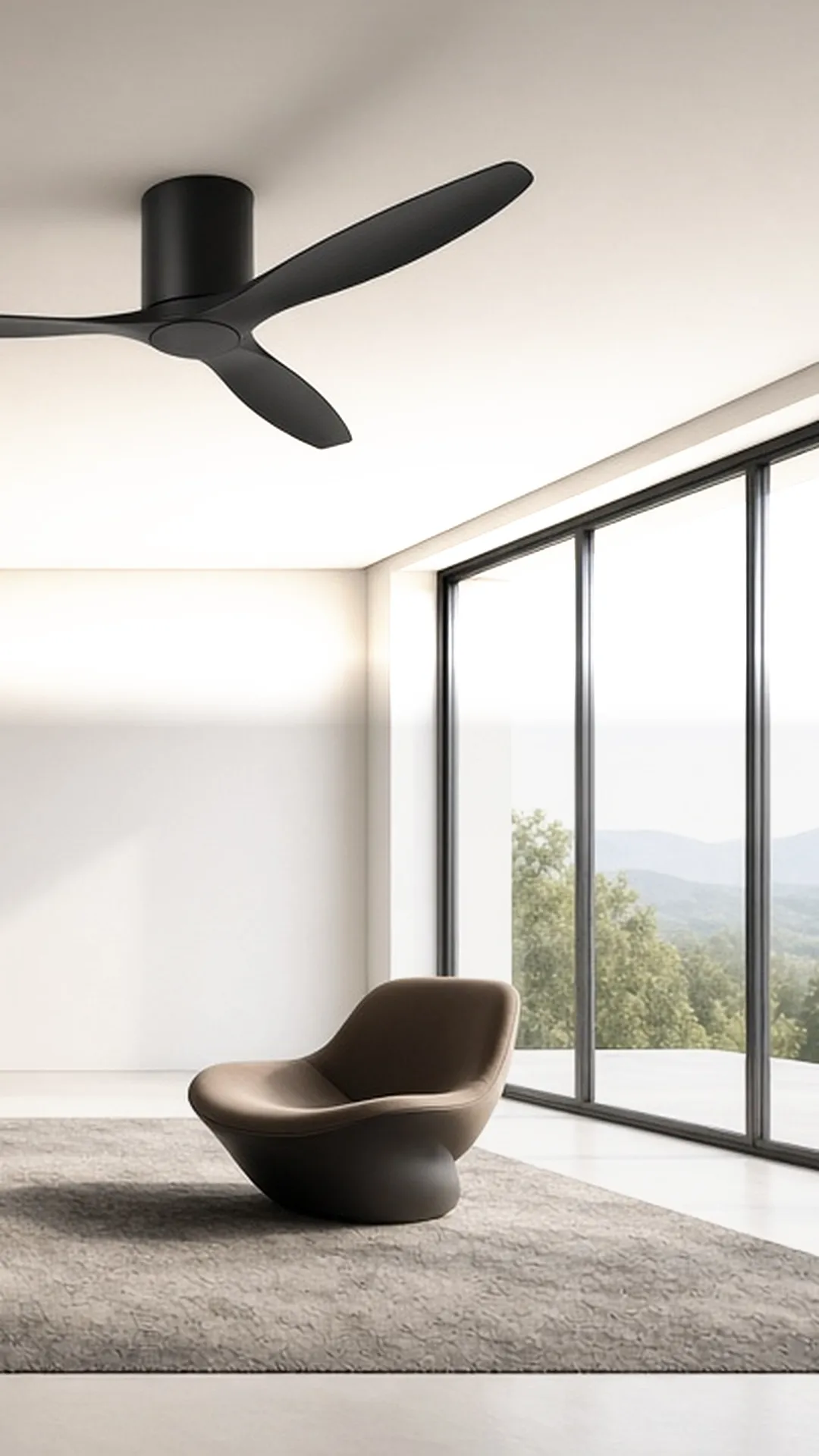 A freshly finished ceiling fan in a calm
